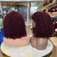 Perruques Bob en Cheveux Péruviens, Perruques Pixie en Cheveux Humains, Perruque Bob à Frange sans Dentelle Faite à la Machine SDD 14 Pouces