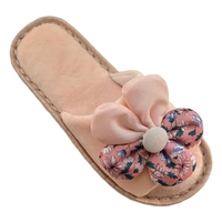 Chaussons d'intérieur légers pour femmes, hiver/printemps, à bout ouvert, avec semelle intérieure en peluche, soutien de la voûte plantaire, en velours chaud, pour la chambre