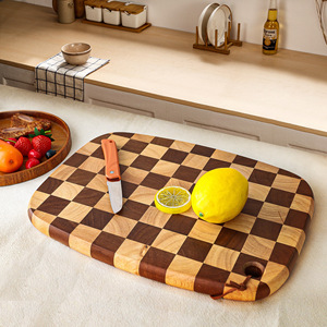 เขียงไม้อะคาเซียกระดานหมากรุกแบบหนาแผ่นไม้ผลไม้ในครัวเขียง - Product Image 1