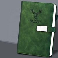 Carnet de notes A5 Elk Deer à couverture rigide en cuir PU coloré avec clip en métal classique de haute qualité