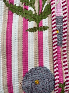 Bolso Tote Acolchado de Algodón con Estampado de Bloques, Cómodo para Uso Diario, Compras, Viajes, Bolso de Hombro - Product Image 5