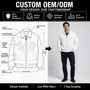 Chaqueta de <span class=keywords><strong>moto</strong></span> de alta calidad de moda personalizada para <span class=keywords><strong>hombre</strong></span>, chaqueta de cuero blanca con logotipo personalizado del fabricante para <span class=keywords><strong>hombre</strong></span> - Product Image 2