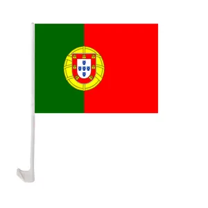 12x18 inci cetakan poliester kustom Portugal bendera jendela mobil dengan pemegang