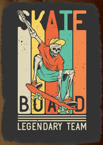 Plaque murale décorative en métal, style rétro, avec logo en étain, motif skateboard et outils de bar, design unique et tendance, pour décoration intérieure - Product Image 3