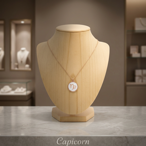 Collar con Colgante del Signo Zodiacal Capricornio, Plata de Ley 925, Chapado en Oro Rosa, Horóscopo, Astrología, Joyería con Signo del Zodiaco, Regalo - Product Image 1