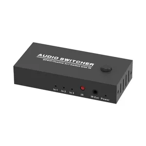 Interruptor óptico de audio digital 3 en 1 salida SPDIF fibra óptica tres en uno salida Toslink Audio 3x1 interruptor