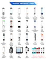 Bouteille d'eau hydrogénée personnalisée avec logo, intelligente, portable, rechargeable, générateur d'eau riche en hydrogène, filtre H2, tasse hydrogénée