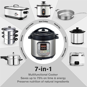 Cuisinière programmable en acier inoxydable 6L avec écran LED, revêtement antiadhésif, arrêt automatique, coffret cadeau, acier inoxydable de qualité hôtelière allemande - Product Image 4