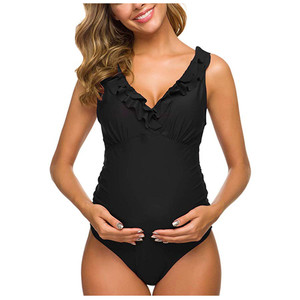 Grande taille haute qualité à lacets maillots de bain de maternité une pièce col en V <span class=keywords><strong>maillot</strong></span> de bain de grossesse maternité Bikini <span class=keywords><strong>maillot</strong></span> de bain <span class=keywords><strong>maillot</strong></span> de bain - Product Image 4