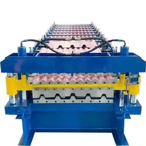 Sheets Roofing Machine Tile Making Machine Corrugated and Trapezoid Roofing Tile Roll Forming Machine Double Layers Metal Steel