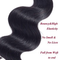 JN Hair 100% Cheveux Humains Brésiliens Remy Non Traités Ondulés 3 Paquets Tissage Double à la Machine Couleur Plus Foncée Seulement Extensions de Cheveux