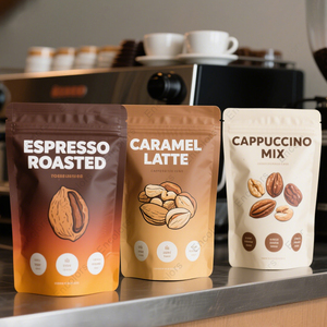 Tùy chỉnh nhiệt-niêm phong Die cắt <span class=keywords><strong>Snack</strong></span> chip đứng Pouch Nắp kéo Ziplock Nut túi nhôm Mylar cấp thực phẩm nhựa cho các loại hạt - Product Image 1