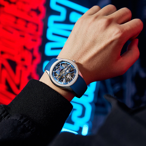 Montre Bague Squelette Steampunk de Luxe à Mouvement Automatique Lumineuse et Étanche avec Bracelet en Acier Inoxydable pour le Dropshipping - Product Image 2