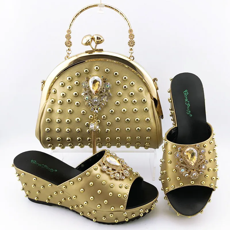 Shoes Bag Set African Pu Material Beautiful Italian Design Shoe To Match Bah Set For Women Dress Shoes Latest Nigerian Party