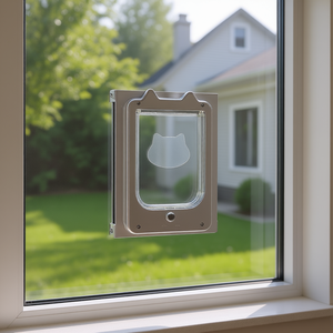 Accesorio para puerta de ventana para gatos, marco de aluminio, vidrio de alta transparencia ajustable, resistente a la intemperie, para instalación en ventanas - Product Image 2