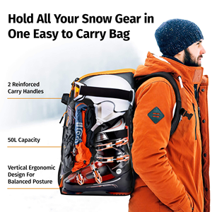 Snowboard & scarponi da sci borsa da viaggio per casco per viaggi aerei accessori ergonomici per attrezzi da sci (guanti occhiali da giacca) Carrier - Product Image 4