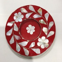 Plateau en acrylique avec plaque de service d'incrustation indienne et sous-verre d'incrustation nacre fournitures indiennes par lameter