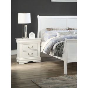 DB Antique Nickel Suspendus Poignées 1pc Louis Philippe Table De Chevet En Bois Massif Blanc Anglais Queue D'aronde Construction Européenne pour Apartm - Product Image 3