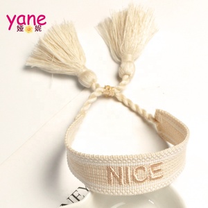 Tessuto Lettera Braccialetto Del Braccialetto Logo Ricamato Fascia di Polso Nappa Braccialetto Per Le Ragazze - Product Image 5