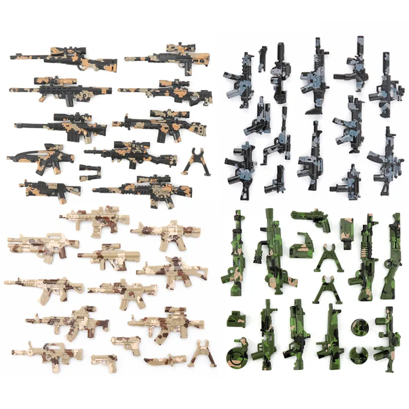 WW2 Military Camouflage Guns Gedrucktes Waffen paket GUN MOC Brick Army Soldat Zubehör Bausteine Spielzeug Kinder