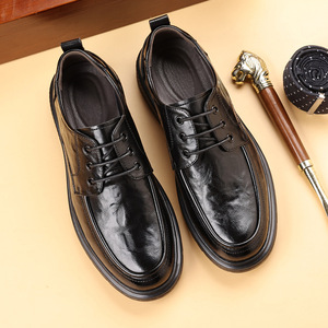 Zapatos de Vestir Formales de Cuero para Hombre, Estilo Británico, con Cordones, Tacón Bajo, Suela de Goma Acolchada - Product Image 2