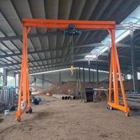 Mini-grue portique électrique 4 tonnes pour usage domestique, avec télécommande au sol, moteur/roulement, manutention mobile multidirectionnelle pour