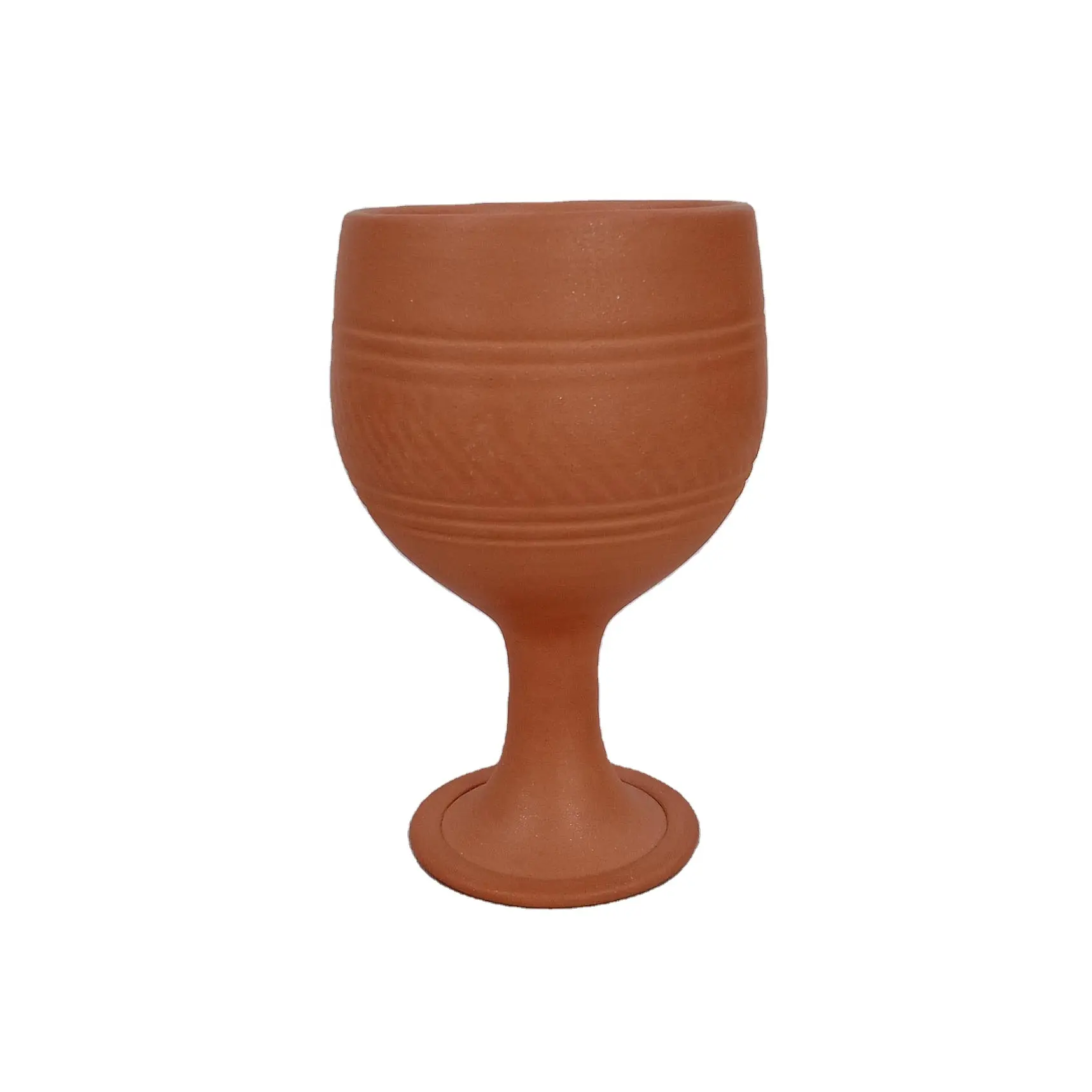 Bicchiere da vino in terracotta di argilla fatto a mano di nuovo Design capacità 350-450 ml realizzato in argilla naturale. Con finitura lucida