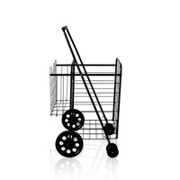 Chariot à main pliable antirouille avec Logo personnalisé, petit chariot de supermarché en alliage d'acier pliable pour épicerie végétale