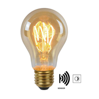Couvercle en verre ambré AC120V AC230V 2200K 4w day night A60 led filament bulb