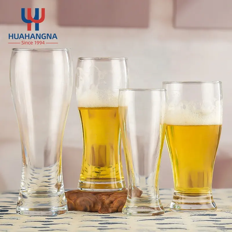 HUAHANGNA Custom Logo 15.56oz Bierglas becher 460ml Klarer Saft Wasser glas Klares Bier Pilsner Glas