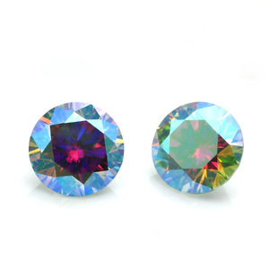 Ab Colored Moissanite Round Loose Stones 0.5Ct 5Ct For Jewelry Making Synthetic Lab Created Gemstone - Product Image 4