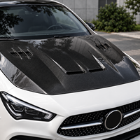Capot en fibre de carbone style 507 compatible avec Mercedes-Benz CLA W117 W118 2014-2019, couvercle de capot moteur brillant à visser