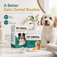 Poudre dentaire efficace pour chiens pour des dents plus propres, réhydratation améliorée par des probiotiques pour la santé buccale, qualité standard HACCP 3,53 oz