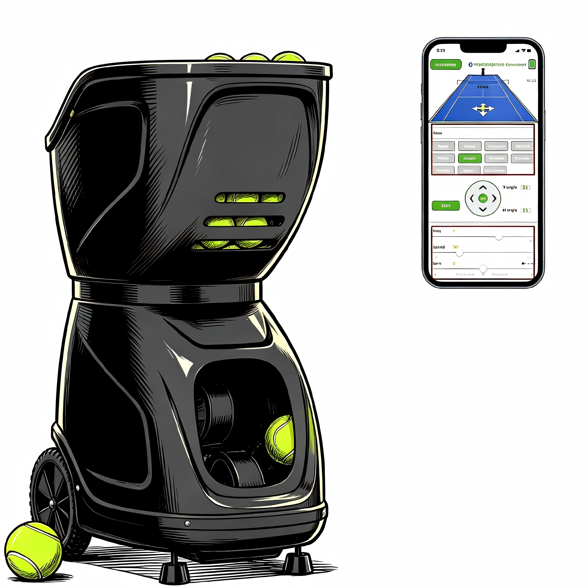 Portable High-Speed Multifunctional Tennis Ball Machine APP Remote Control Outdoor Indoor Smart Mini Tennis Training Machine