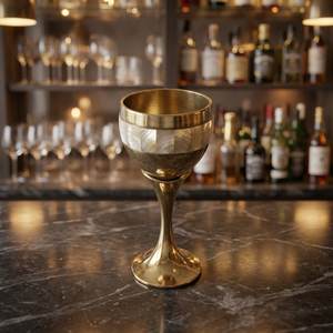 Solid Brass <b>Goblet</b> With Mother of Pearl - Product Image 3