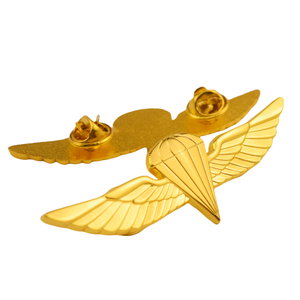 Épinglette personnalisée <span class=keywords><strong>en</strong></span> forme d'ailes 3D, médailles d'<span class=keywords><strong>or</strong></span> des États-Unis Épinglette d'<span class=keywords><strong>ange</strong></span> avec insigne de parachutiste de 1976 et fermoir papillon - Product Image 1