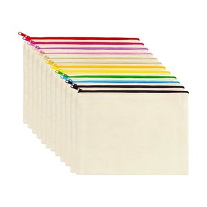 Wholesale Business Travel Pen School Multi-purpose Color Zipper Sublimate Blank Canvas Makeup Bag - Product Image 1