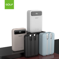 Chargeur de batterie au Lithium Portable haute capacité vente en gros LCD numérique PD charge rapide câble intégré batterie externe 20000mAh