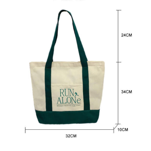 Bolsa de lona de algodón con logotipo personalizado, bolsa de compras de lona con bolsillo para eventos - Product Image 6