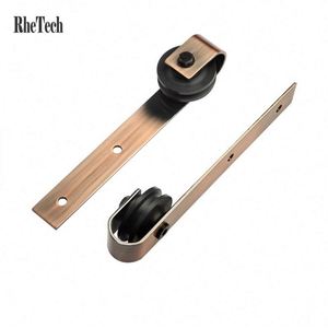 ชุดอุปกรณ์ฮาร์ดแวร์ประตูบานเลื่อนแบบโบราณ WEKIS M00002 สีทองแดง สำหรับงาน DIY ดีไซน์ทันสมัยสำหรับเชิงพาณิชย์ ติดตั้งง่าย พร้อมสกรู แข็งแรงทนทาน - Product Image 5