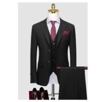 Costume Homme de Luxe 3 Pièces à Simple Boutonnage, Coupe Slim, Sur Mesure, pour Affaires, Ternos Masculinos