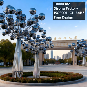 Vincentaa - Escultura Moderna de Acero Inoxidable para Exteriores, Escultura Artística de Bola de Árbol para Parques, Proveedor de Esculturas Personalizadas - Product Image 1
