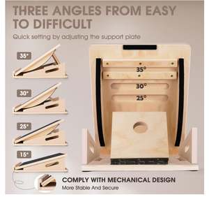Planche d'équilibre inclinée professionnelle 2 en 1 personnalisée, étireur de mollets, planche d'équilibre en <span class=keywords><strong>bois</strong></span>, planche inclinée <span class=keywords><strong>pour</strong></span> les genoux, les chevilles, les talons, les pieds, les jambes - Product Image 3