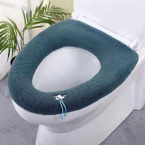 Winter Warm Toilet Seat Cover Mat Single-piece Set Eco-Friendly Bathroom Toilet <b>Pad</b> <b>Cushion</b> Handle Thicker Soft Washable - Product Image 5
