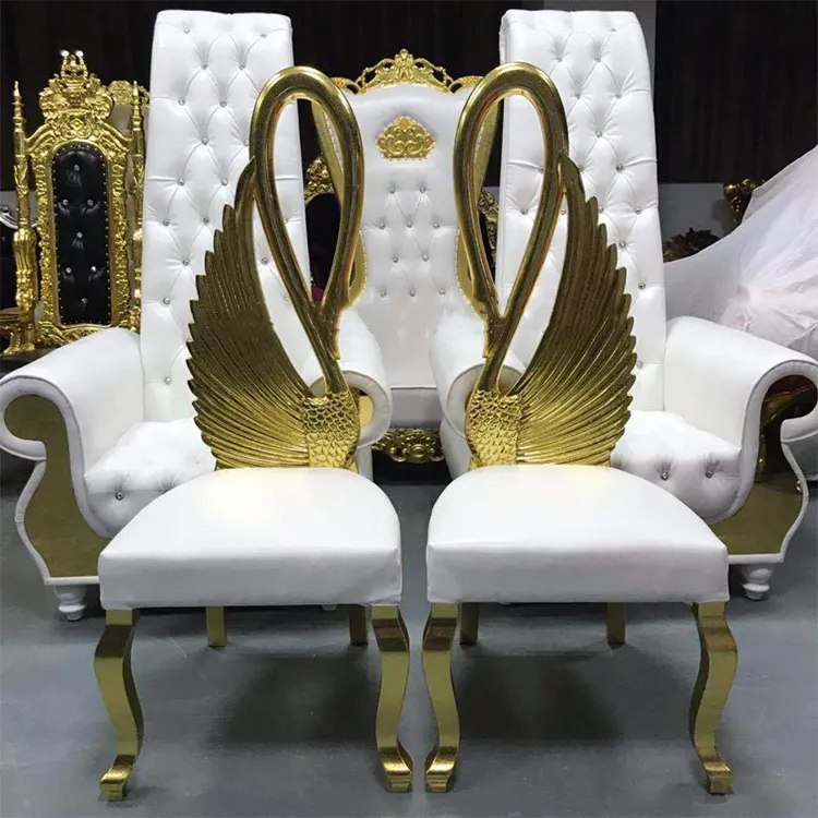 Wooden Carving Swan Wedding Bride Groom Chairs Cheap Banqueting Wholesale Hotel Chair For Events