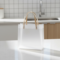 Poignées de sac en PP de tailles variées, poignées en plastique transparentes en vrac, sacs de courses en PP transparents, sacs cadeaux en PP transparents