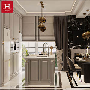 HAPPY HOUSES Mobili da Cucina di Lusso in Legno Massello Stile Francese con Isola, Set Neoclassico Personalizzato <span class=keywords><strong>per</strong></span> <span class=keywords><strong>Cucine</strong></span> di Ville di Lusso - Product Image 2