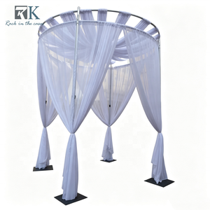Kit de tringles et de rideaux pour mariage, support réglable pour tringles et rideaux, pour utilisation en extérieur et en intérieur - Product Image 1