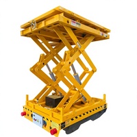 Véhicule de manutention à plateau plat électrique sans fil télécommandé de 30 tonnes, alimenté par batterie, doté d'une plateforme élévatrice et d'un système de direction sans rail