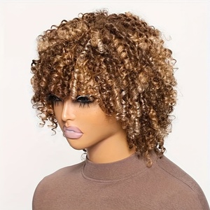 Rauw Maagdelijk Haar Bob Korte Krul Haar Pruiken <span class=keywords><strong>Pixie</strong></span> Gesneden 100% Braziliaanse Menselijk Haar Pruiken Glueless Machines Maken Pruiken Voor Zwarte Vrouwen - Product Image 2
